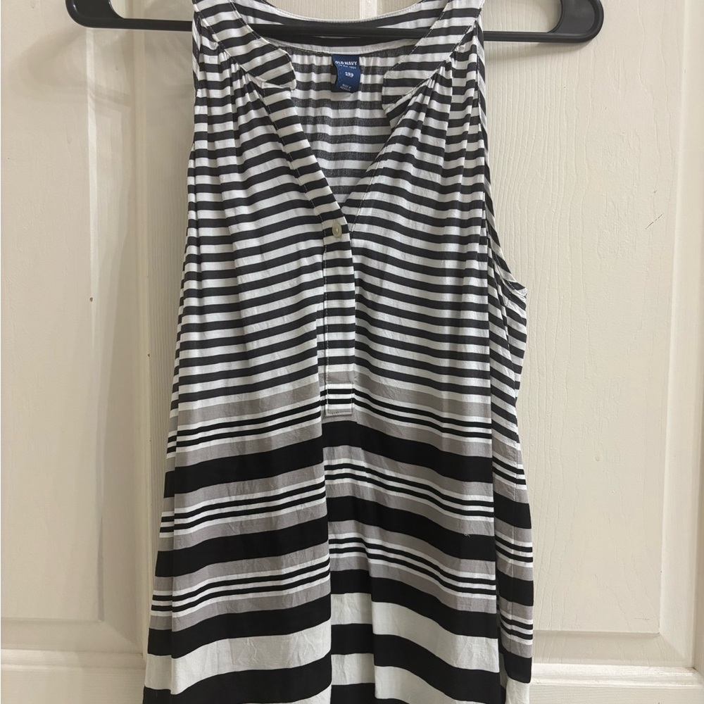 Old Navy Black and White Striped Tank Top